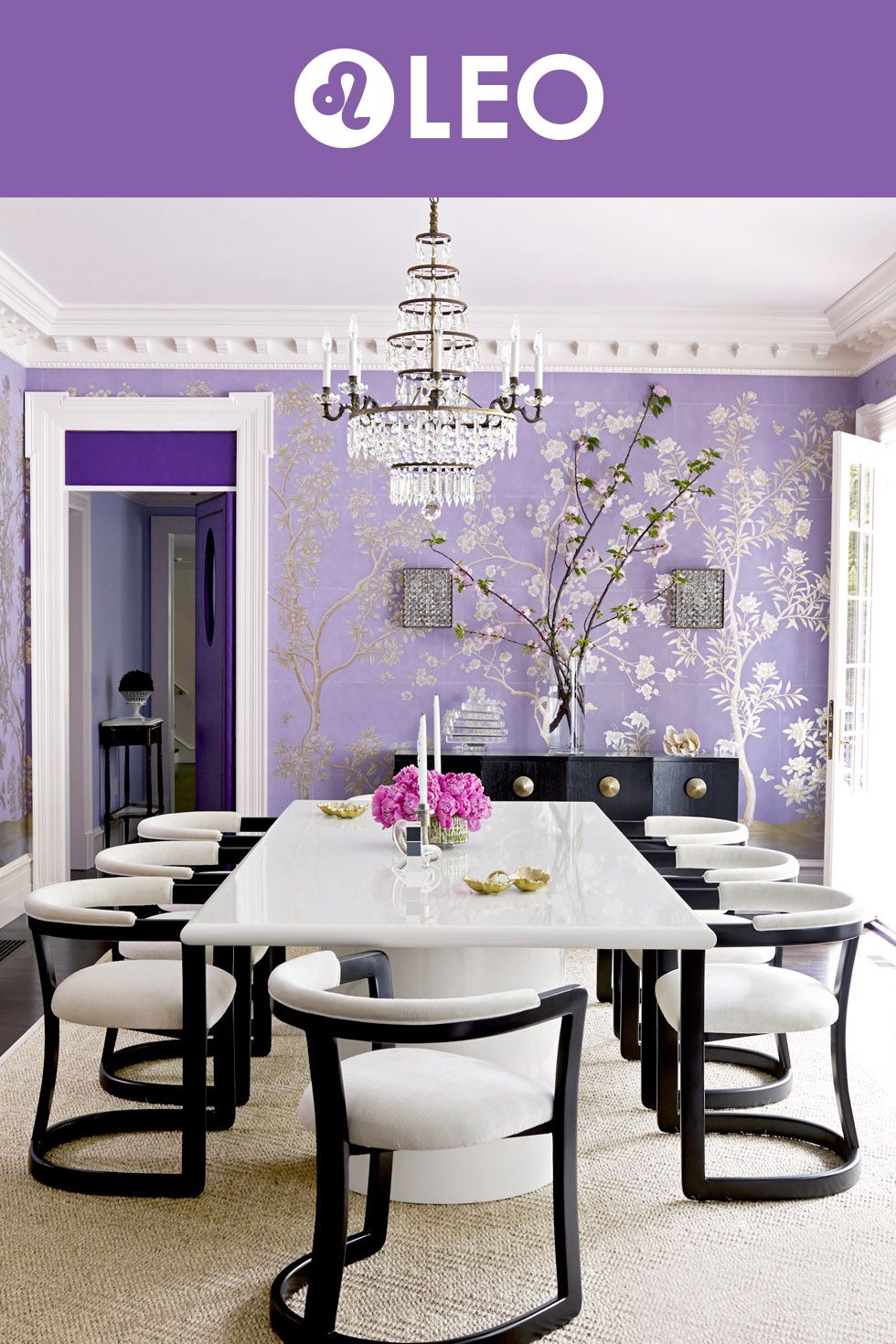 Interior design, Room, Floor, Purple, Furniture, Table, Violet, Lavender, Interior design, Wall, 
