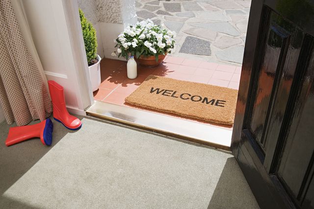 Entrance to a house - welcome mat
