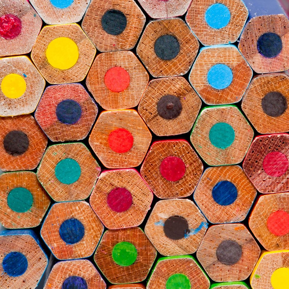 Stack of colorful pencils