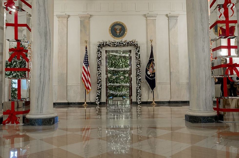 White House at Christmas - grand foyer