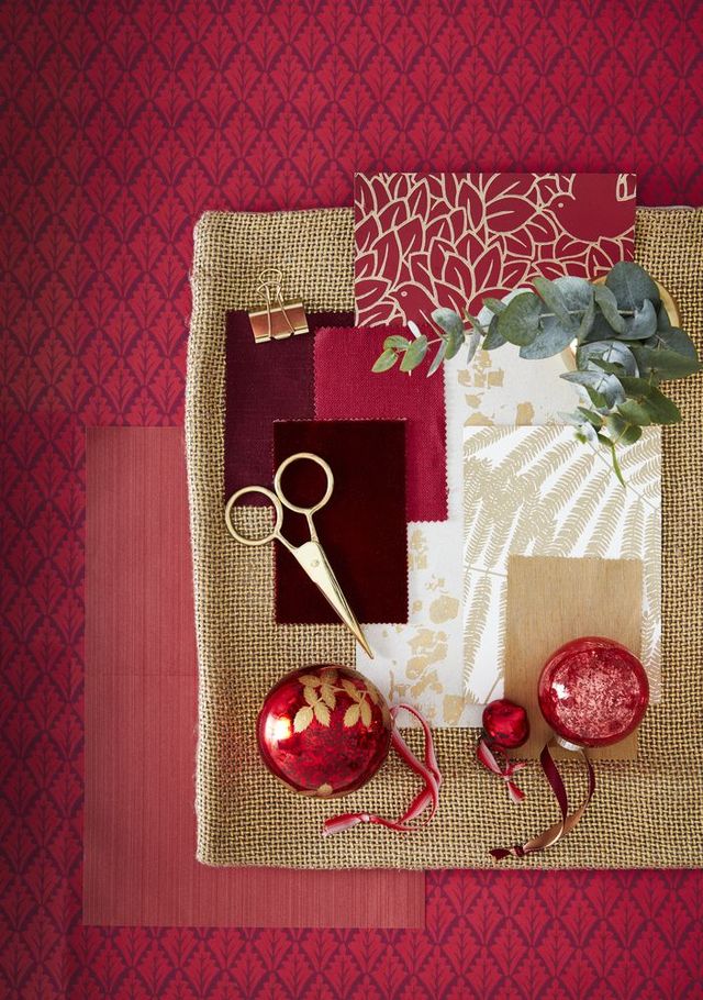 Moodboard masterclass - Christmas themed traditional red and gold