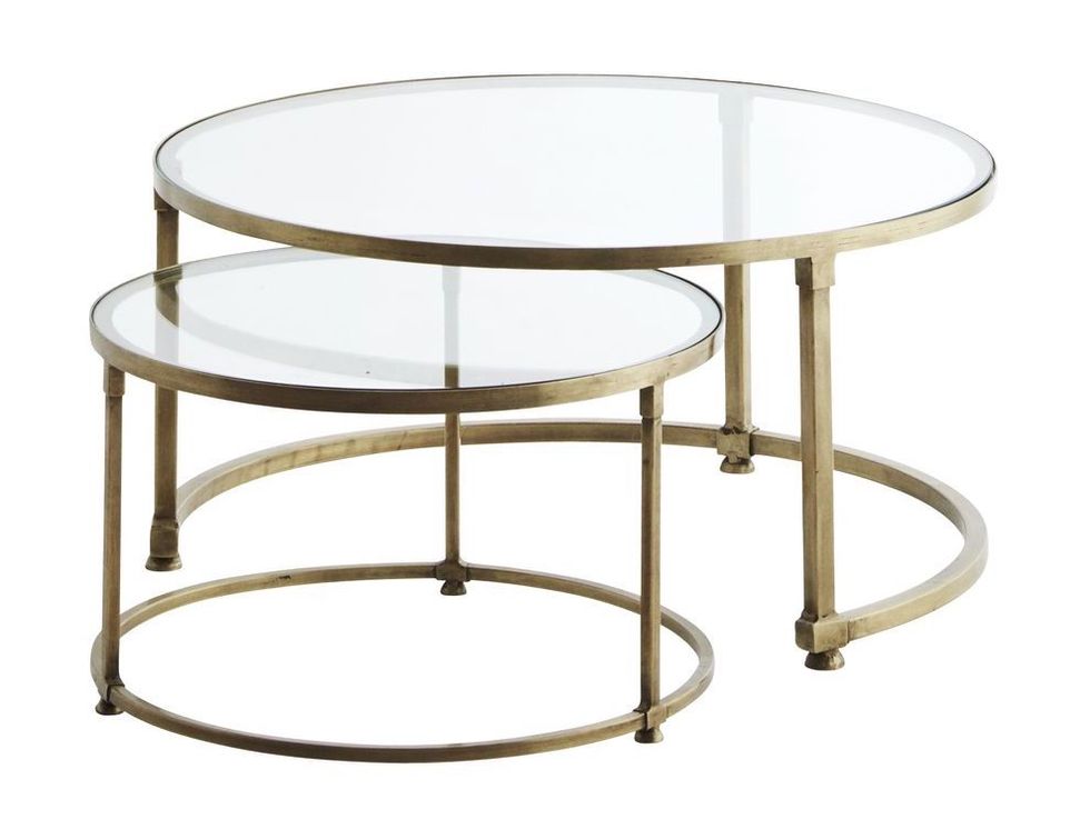 Out There Interiors - Samilia Nesting Round Glass Coffee Tables, £375