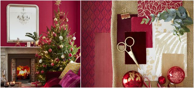 Christmas decorating scheme: traditional red and gold