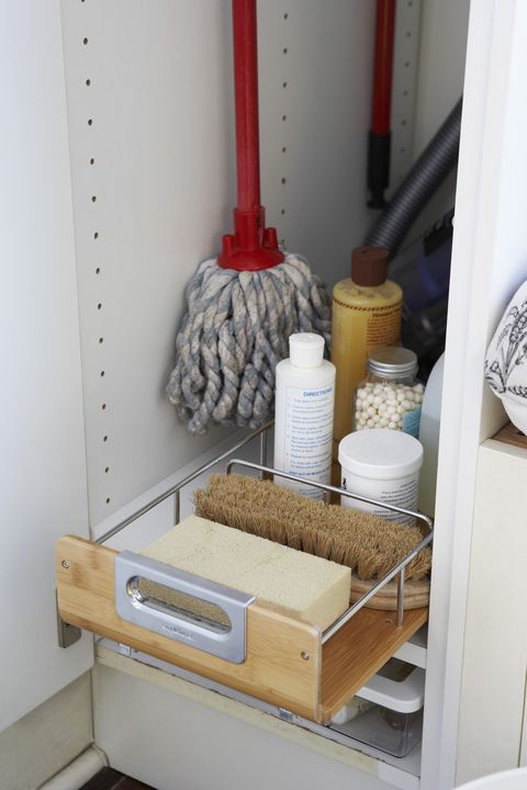 Cleaning Supplies in Cupboard