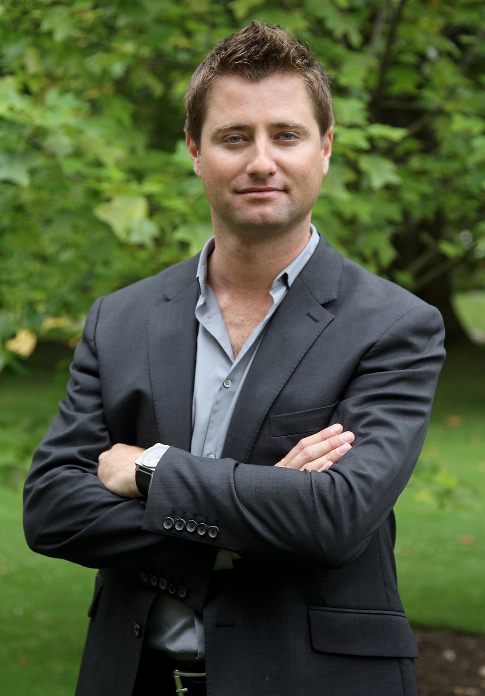 George Clarke poses in front of the B&Q Sheep's Wool Insulation Installation at the launch of The Prince of Wales' a Garden Party to Make A Difference in the grounds of Clarence House on September 8, 2010 in London, England.