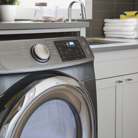 Energy efficient washing machine in laundry room