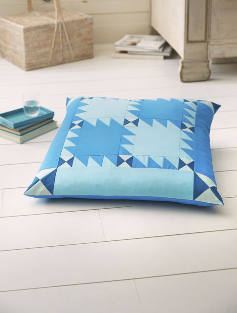 quilted blue cushion