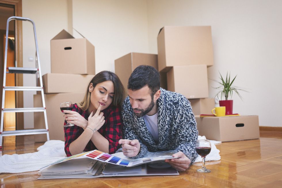 Young couple just moved in