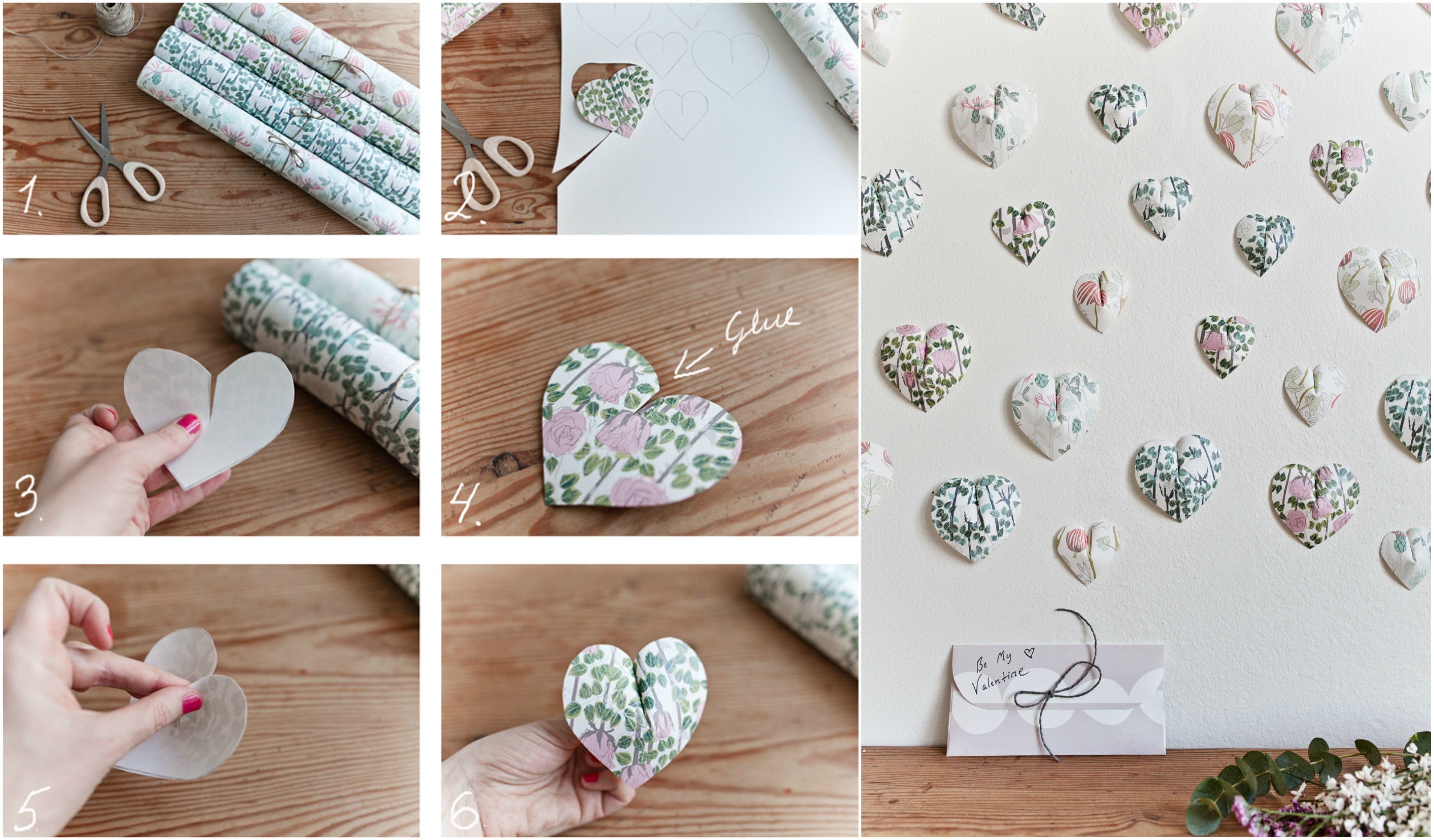 Create This Pretty 3d Paper Heart Wall Hanging In 6 Easy Steps