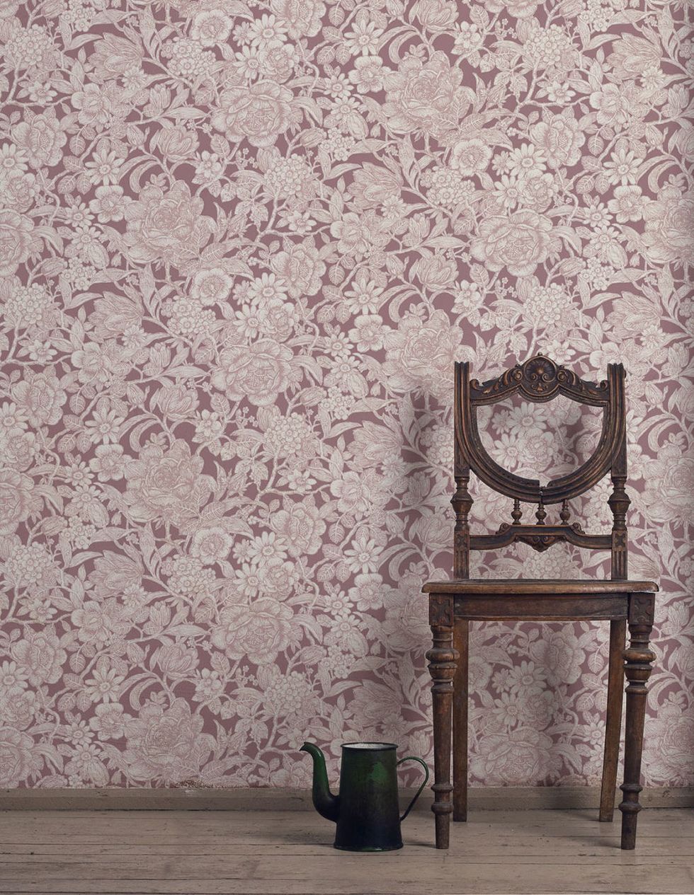 Inspired Wallpaper CROWN WILD HEDGEROW PLUM FLORAL WALLPAPER