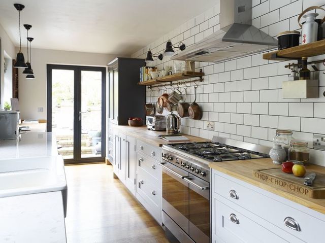 Victorian cottage shaker-style galley kitchen renovation