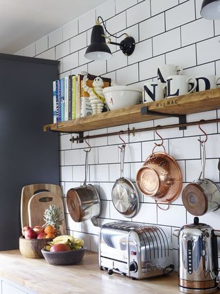 This Shaker-style galley kitchen merges vintage with contemporary
