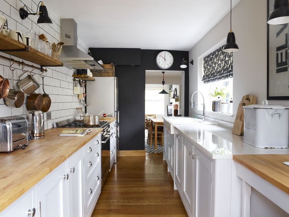 Victorian cottage shaker-style galley kitchen renovation