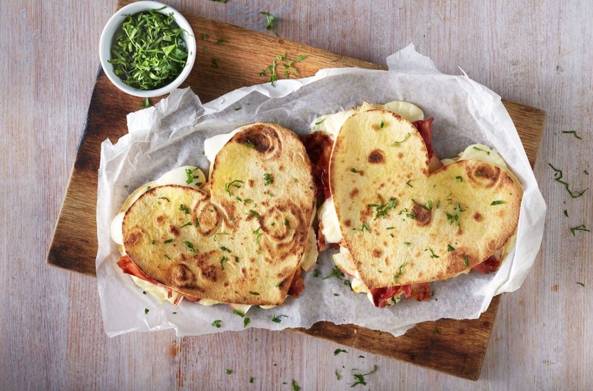 heart shaped quesadillas with cheese