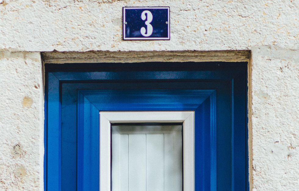 Door number three (3) - blue door