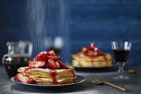 Plum and Spiced Apple Pancakes