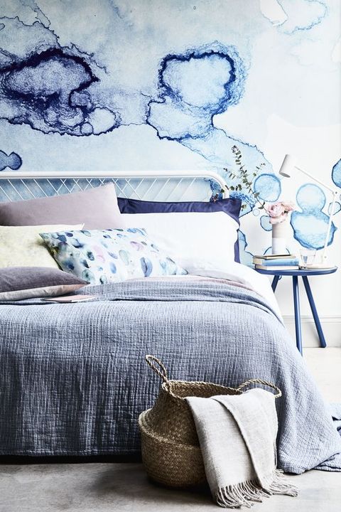 Идеи для спальни рисунок синий