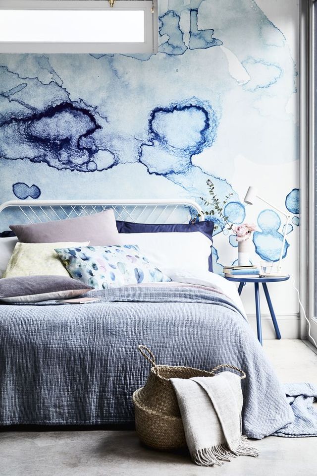 bedroom ideas, style inspiration inky bluesstyling by sally denning photography by mark scott