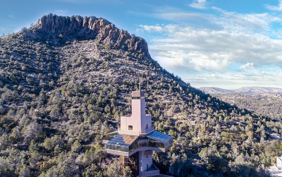 Falcon Nest, world's tallest single-family home xonstructed at the slope of Prescott, Arizona's Thumb Butte