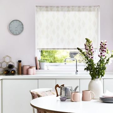 Roller blinds: House Beautiful collection at Hillarys.Styling by Kiera Buckley-Jones. Photography by Rachel Whiting.