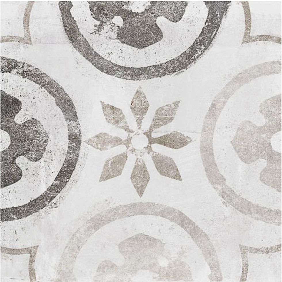 Patterned kitchen floor tiles