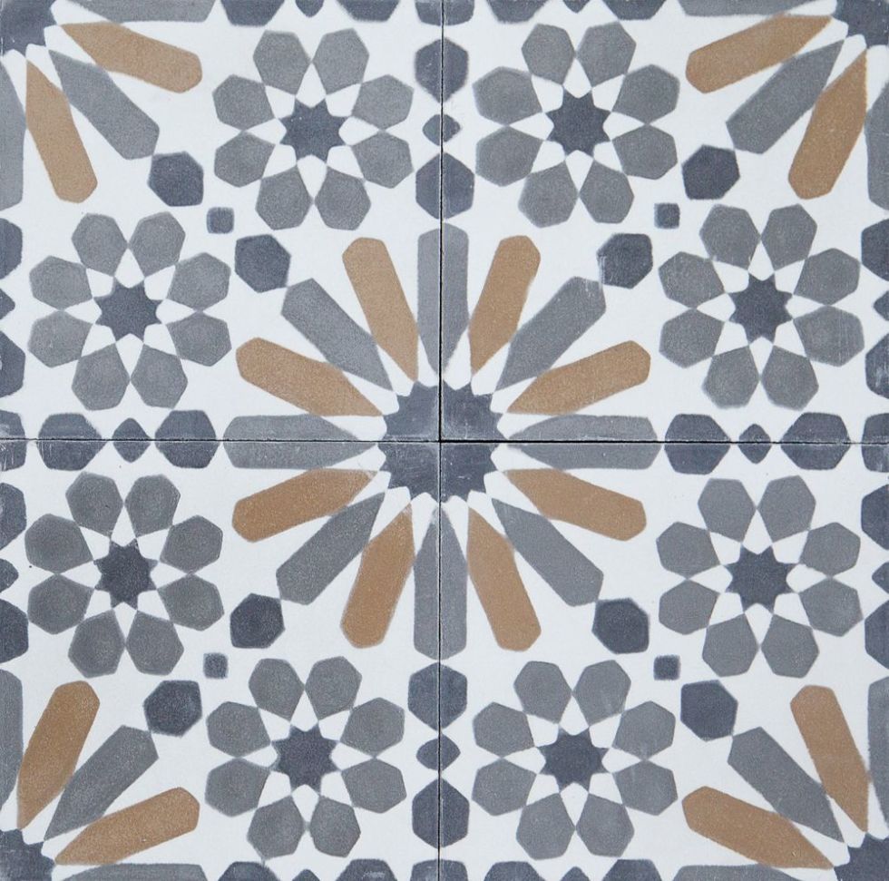 Patterned kitchen floor tiles
