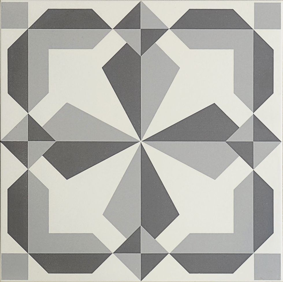 Patterned kitchen floor tiles