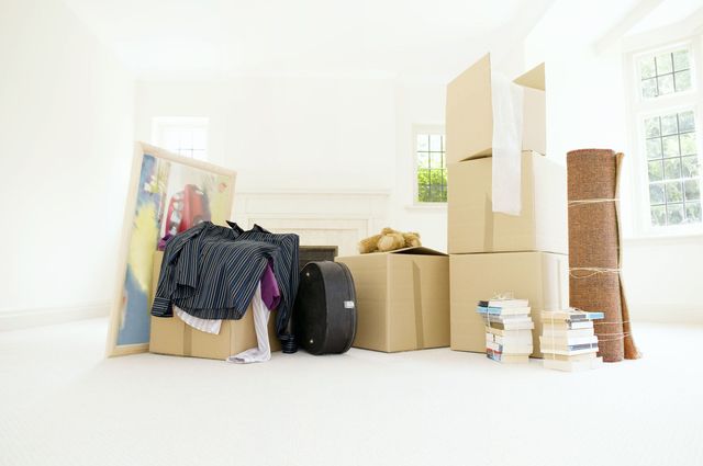 A room filled with packed belongings