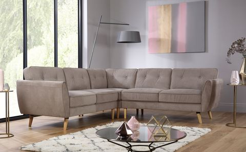 Harlow Beige Fabric Corner Sofa