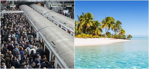 Commute versus Caribbean island