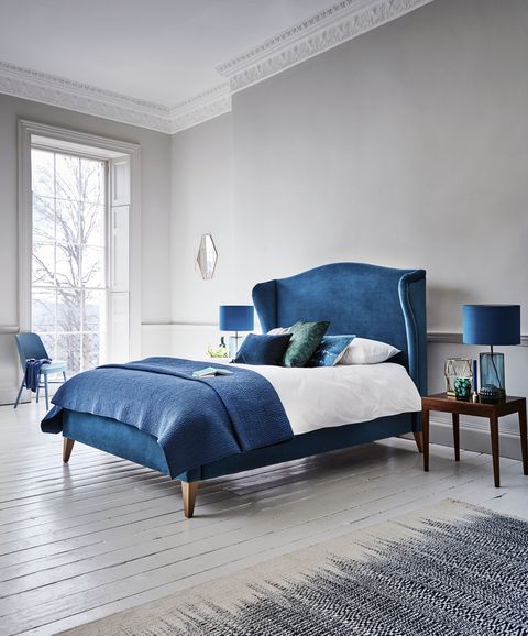 Willow & Hall: The Sandridge Bedstead Upholstered in Matt Velvet Mallard (launching June)