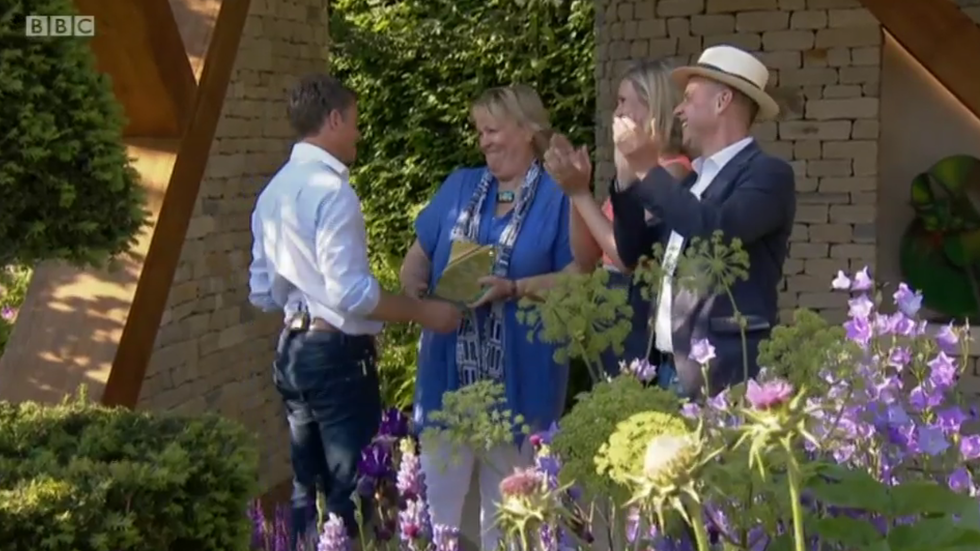 Chris Beardshaw presented with the People's Choice Award for the Morgan Stanley Garden at the RHS Chelsea Flower Show