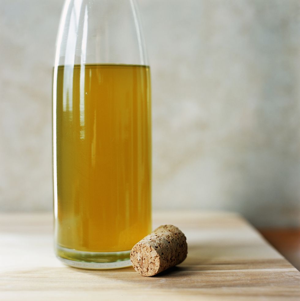 Cider vinegar in glass bottle