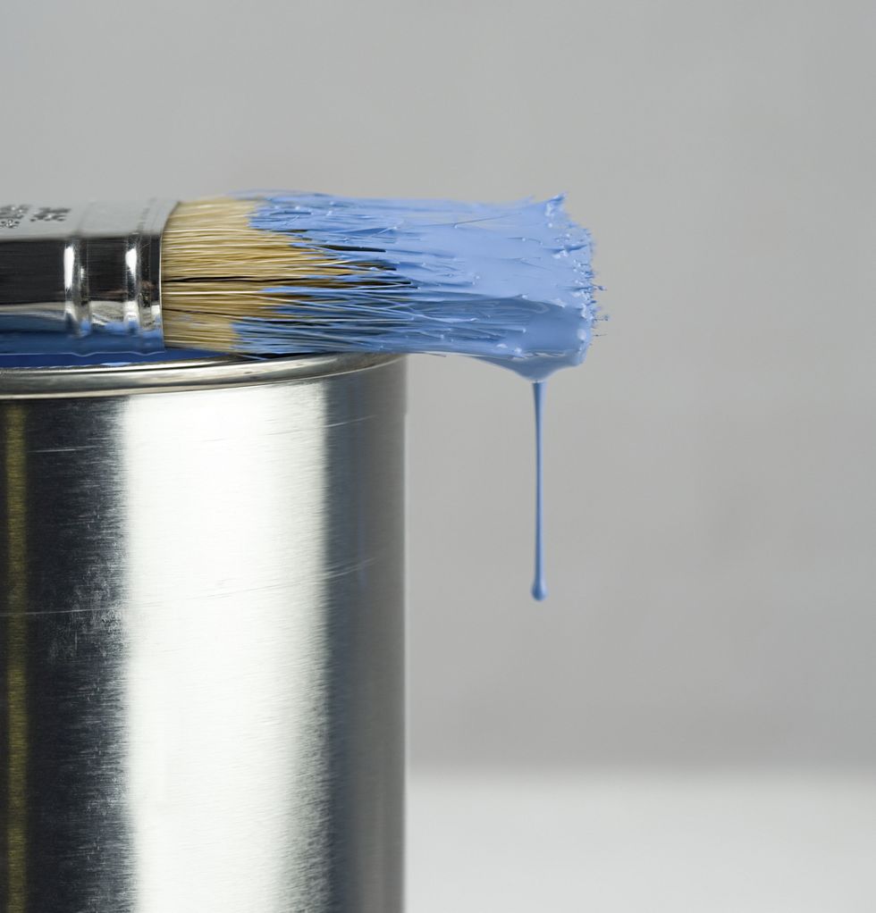 Paint dripping of a paintbrush