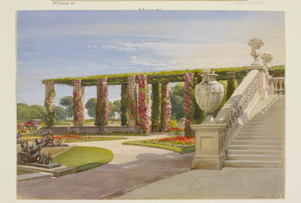 Osborne the lower terrace and pergola. 14 July 1860, Royal Collection Trust© Her Majesty Queen Elizabeth II 2017