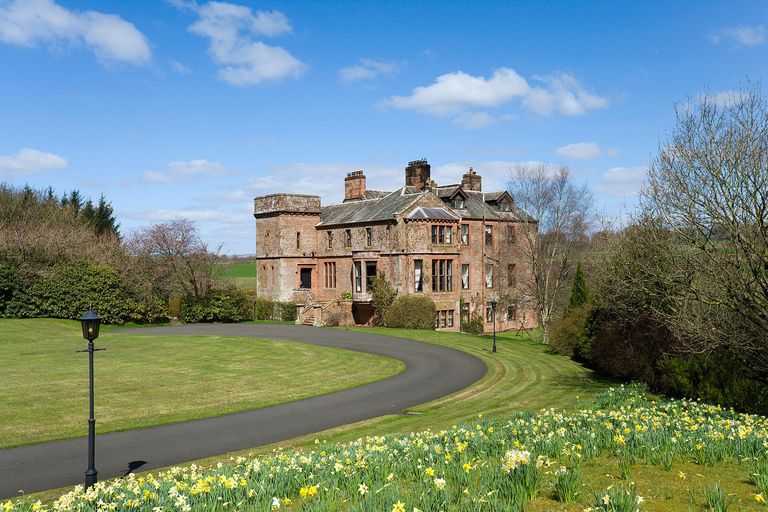 Lockerbie country house in Scotland has a medieval vaulted dining room