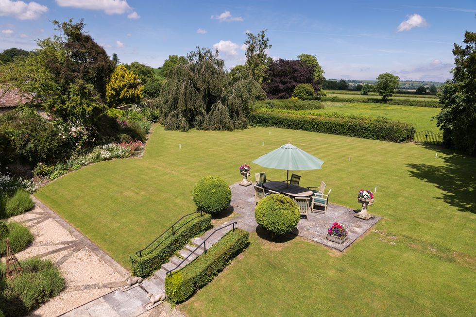 The Manor House - garden terrace - Ditcheat - Somerset - Knight Frank