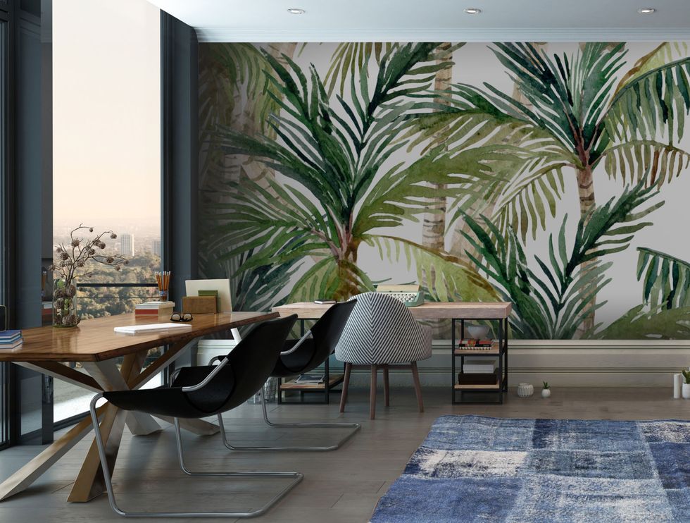 Palm print interiors