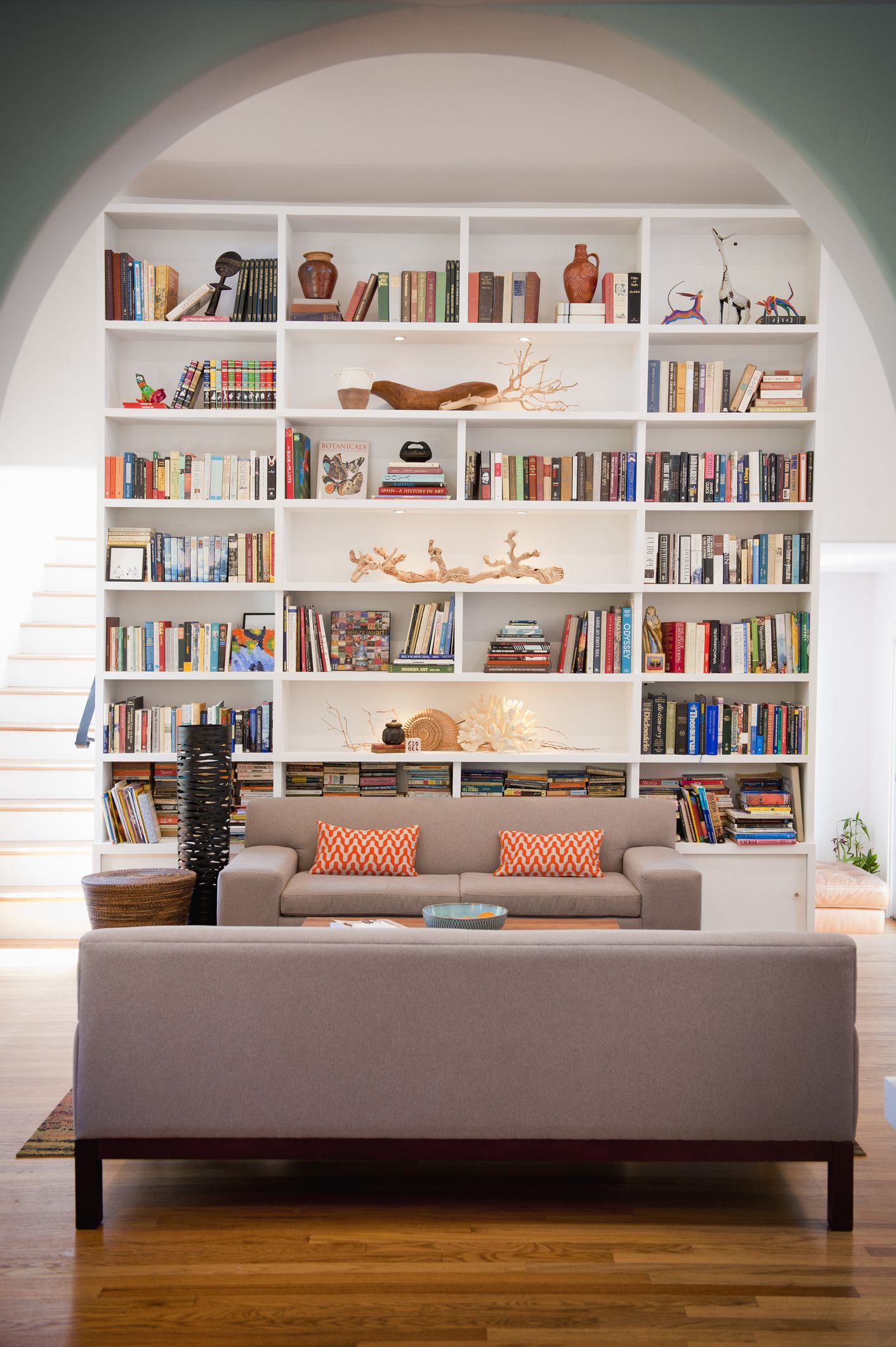 living room bookshelf