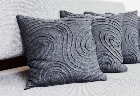 Grey cushions on a couch