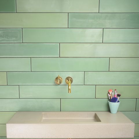 ripples green bathroom interiors