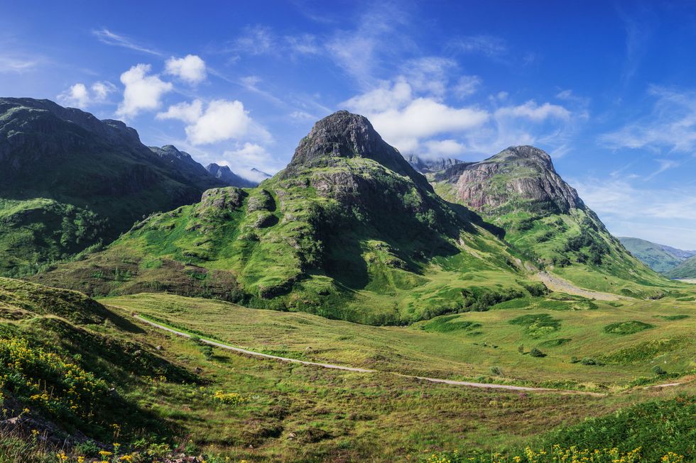 <p>The magnificent Glencoe houses Ben Nevis, the UK's tallest mountain. These towering mountains were carved out&nbsp;centuries ago by icy glaciers and volcanic explosions.</p><p><strong data-redactor-tag="strong">MORE:&nbsp;<a href="http://www.housebeautiful.co.uk/lifestyle/news/a2345/scotland-most-beautiful-country-world/" data-tracking-id="recirc-text-link">Scotland is the most beautiful country in the world, according to the readers of&nbsp;<em data-redactor-tag="em">Rough Guides</em></a></strong><span class="redactor-invisible-space"></span><br></p>