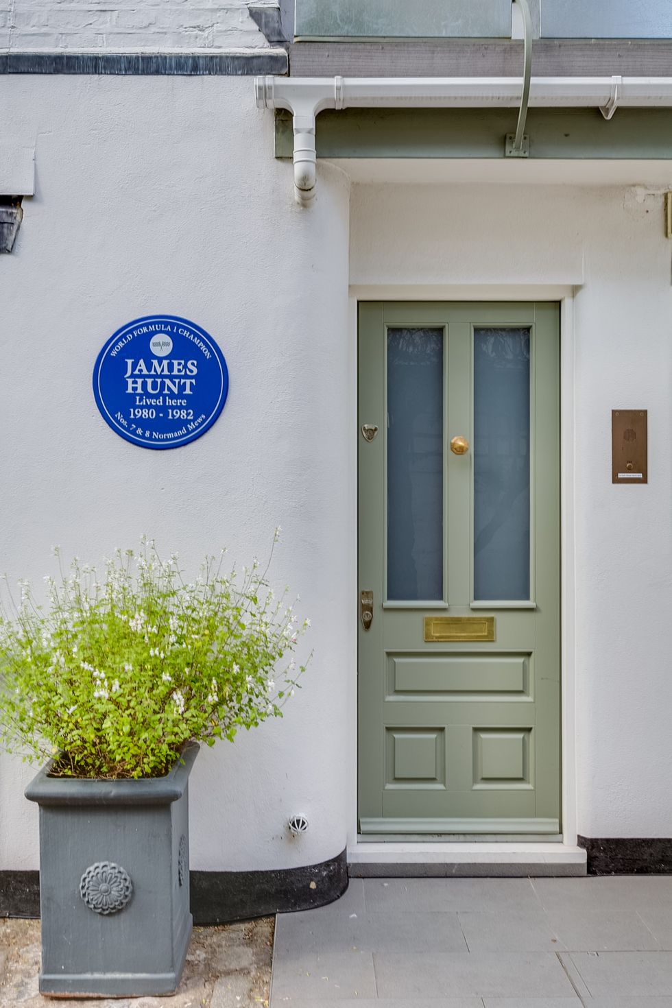 Normand Mews - blue plaque - door -Barons Court - Chestertons