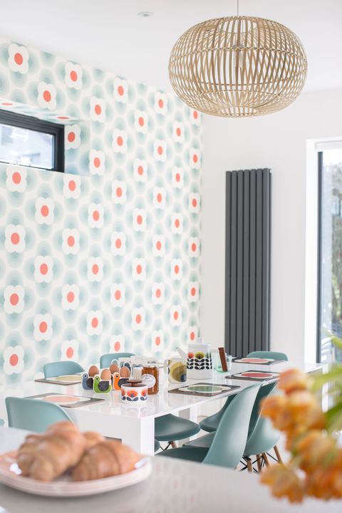 Orla Kiely Wallpaper Brings Colourful Retro Look To New Kitchen Design