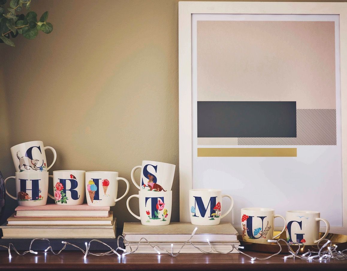 cath kidston letter mugs