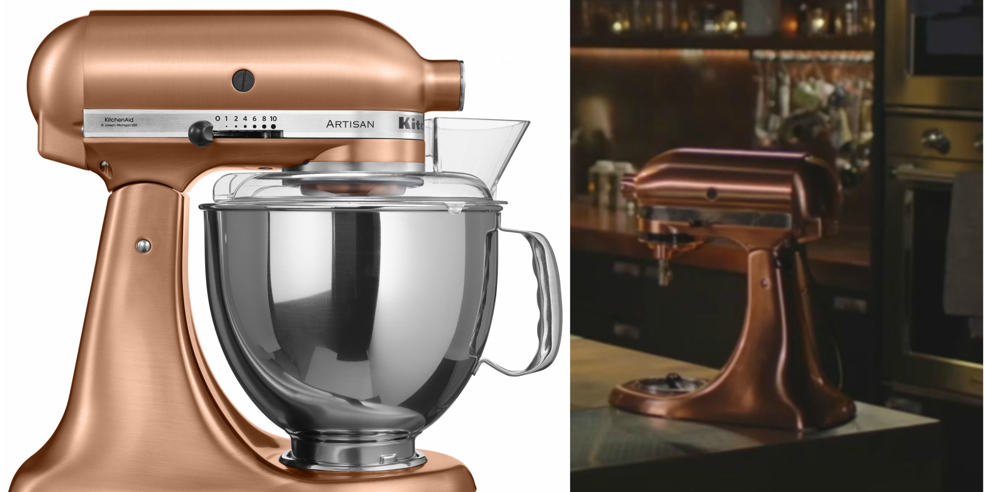 Satin copper outlet kitchenaid mixer