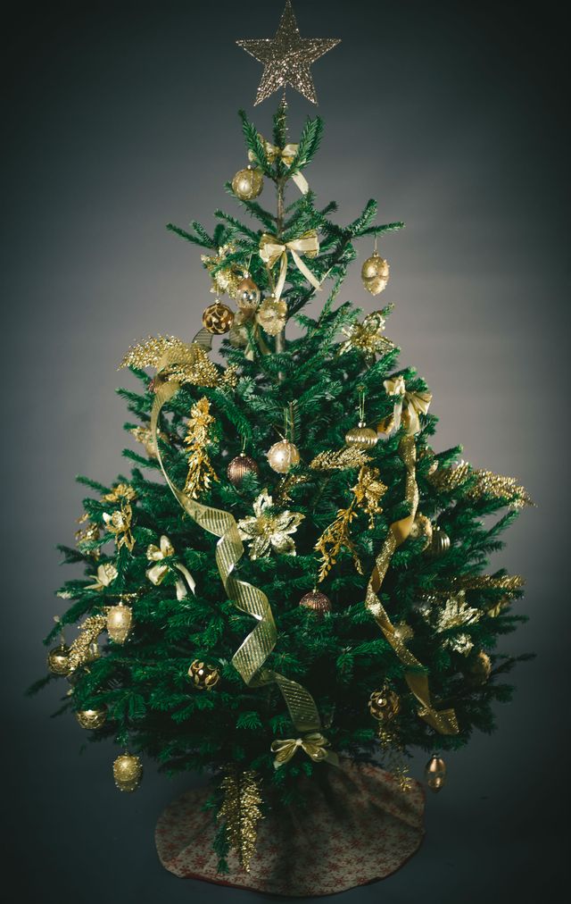 Christmas tree gold decorations