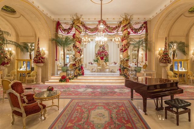 Christmas decorations at The Ritz hotel