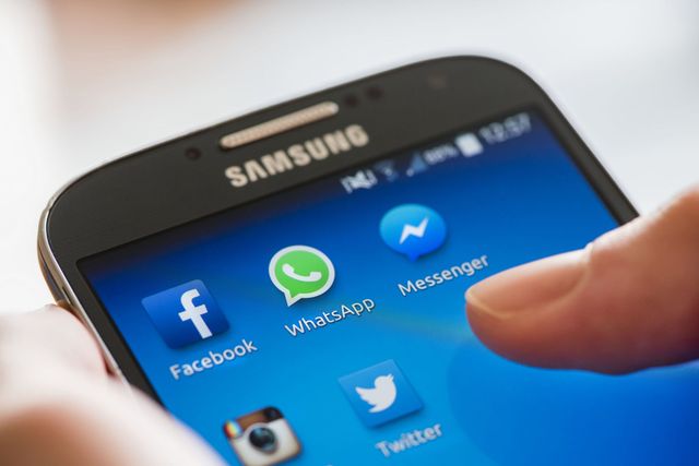 Facebook, WhatsApp and Messenger on smartphone