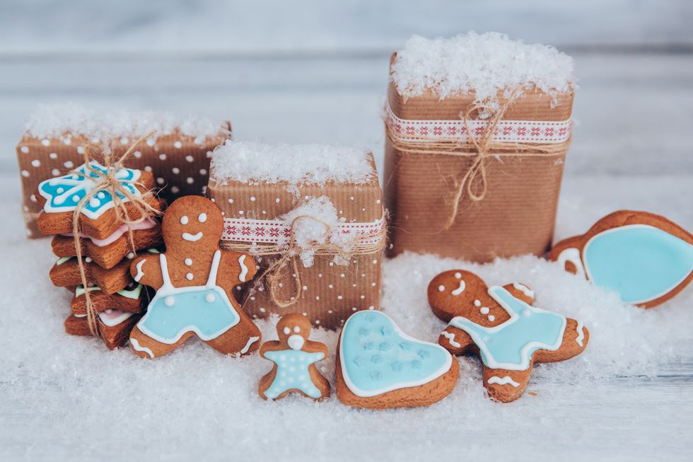 Christmas gifts and gingerbread men